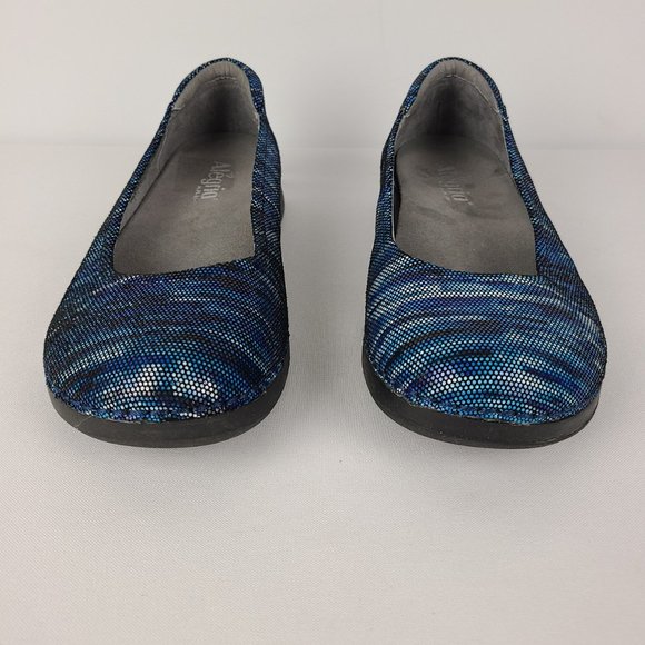 Alegria Blue Leather Flat Shoes Size 8 - Picture 3 of 6